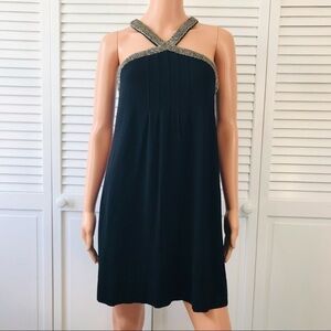 EXPRESS Black Beaded Criss Cross Dress Size Medium